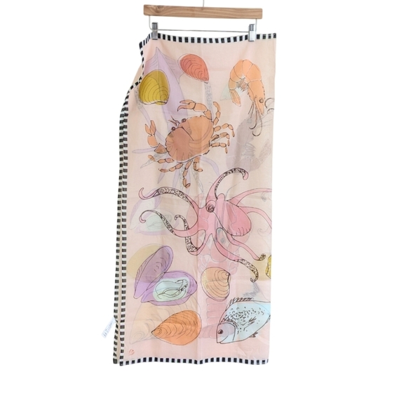 New FRAAS - The Scarf Company - Graphic Sea Critter Cotton Silk Square 40"x40" - Picture 4 of 6